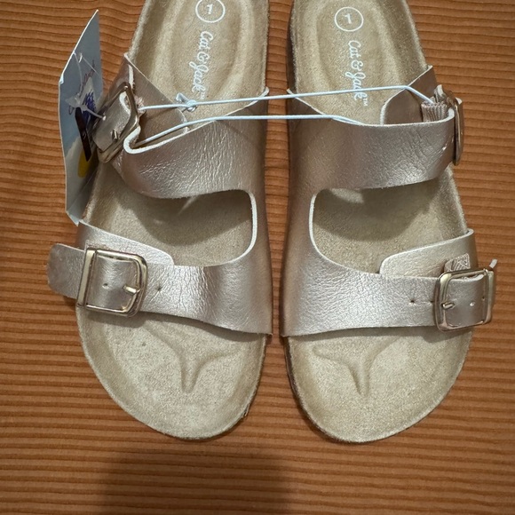 Girls Cat & Jack Pink and Gold Sandals - Picture 2 of 3